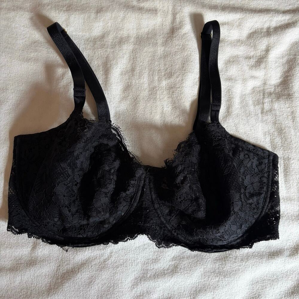 Victoria's Secret Dream Angels Push Up Without Padding Black Lace Bra 38DDD